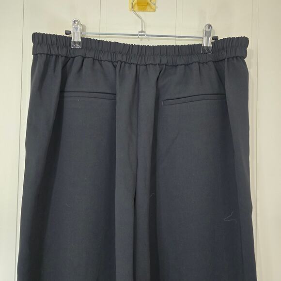 J. Crew Black Wide Leg Pants Pull On Full Length Elastic Waist Size 14 - Picture 5 of 8